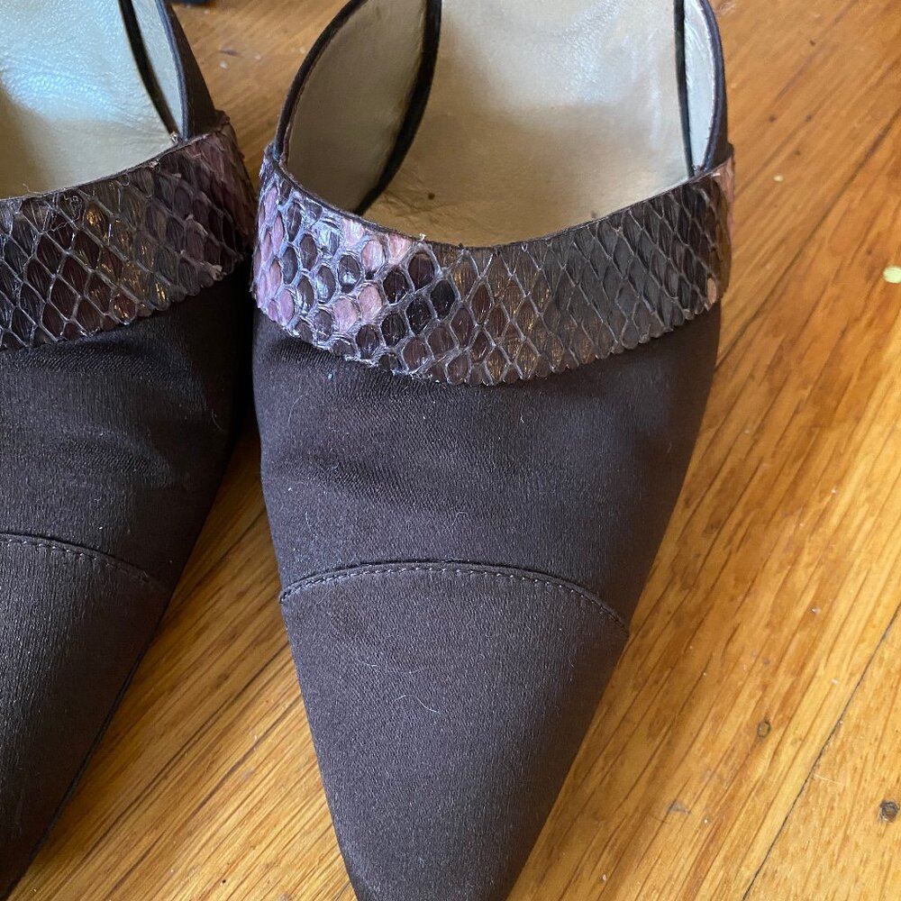 Vintage Gucci Python Satin Pumps Python Heels Siz… - image 2